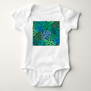 Tropischer Dschungel Palm Nahtloses Muster Baby Strampler