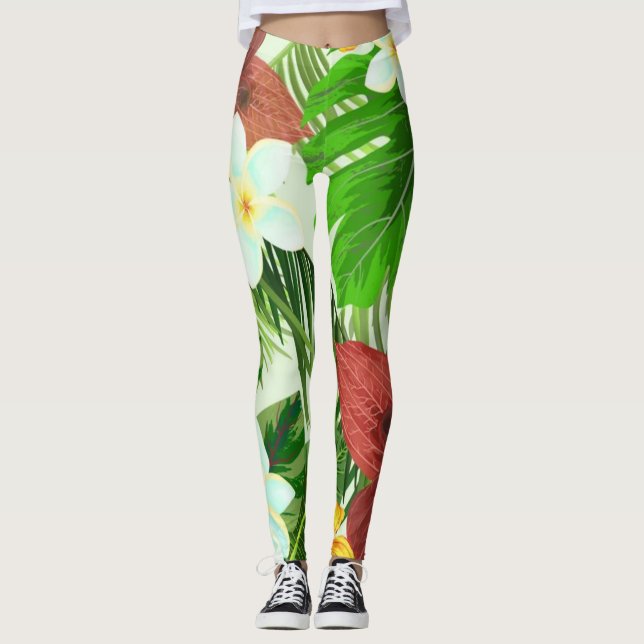 Tropischer Dschungel Rainforest Leggings (Vorderseite)