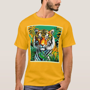 Tropischer Dschungel Tiger Blickdesign T-Shirt
