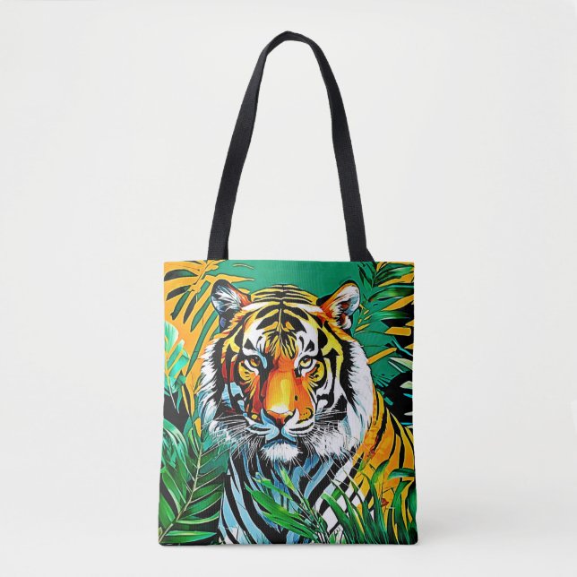 Tropischer Dschungel Tiger Blickdesign Tasche (Vorderseite)