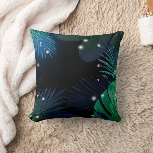 Tropischer Dschungel | Überschneidende Palm Monste Kissen (Decke)