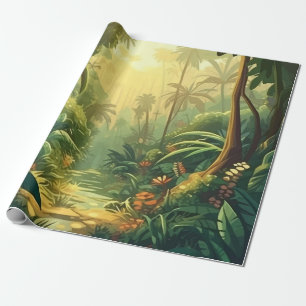 Tropischer Dschungel üppige exotische Vegetation N Geschenkpapier
