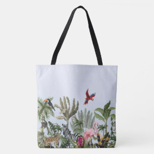Tropischer Dschungel-Wildlife-Seidenschal Tasche