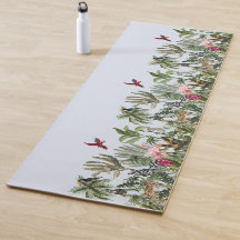 Tropischer Dschungel-Wildlife-Yogamatte–Botanische