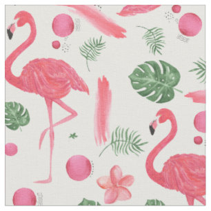 Tropischer eleganter Flamingo des rosa Aquarells Stoff