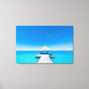 Tropischer Erholungsort des Paradies-Strand- , Leinwanddruck