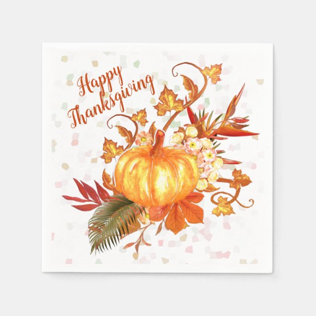 Tropischer Erntedank Pumpkin Graphic Serviette (Vorderseite)