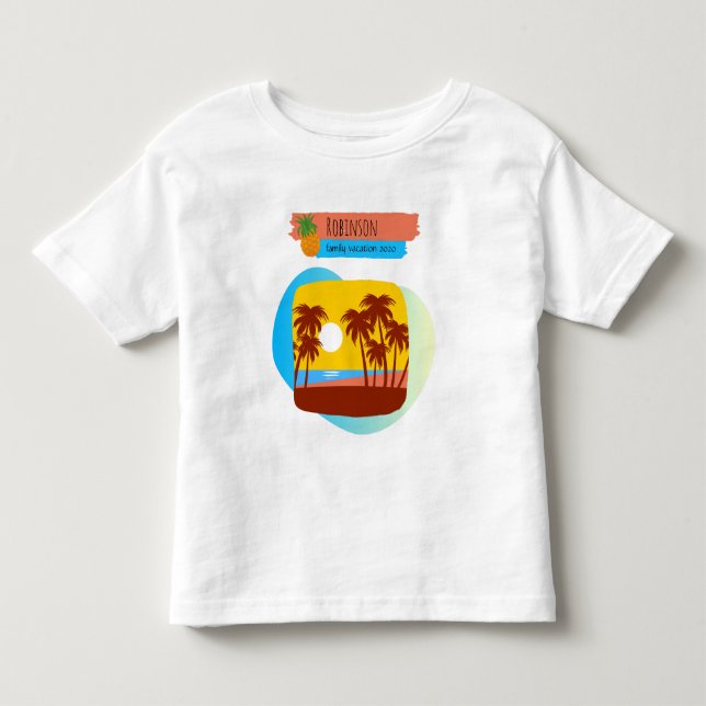 Tropischer Familienurlaub in Einklang mit Souvenir Kleinkind T-shirt (Vorderseite)
