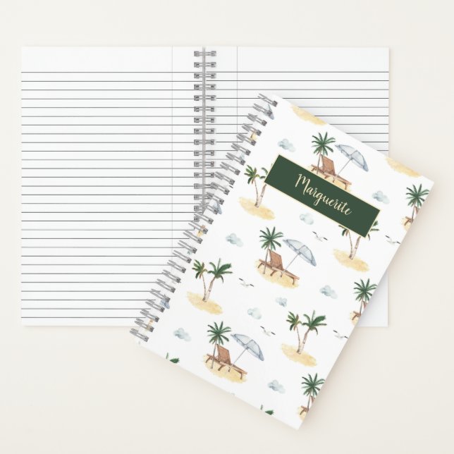 Tropischer Ferienstrand Notizbuch (Innen)