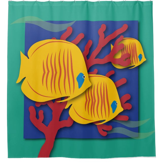 Tropischer Fisch Duschvorhang (Vorderseite)