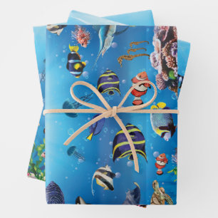 Tropischer Fisch Geschenkpapier Set