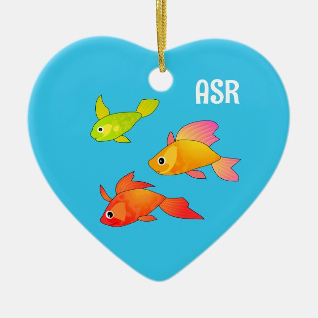 Tropischer Fisch - Heller Cartoon Stil personalisi Keramik Ornament (Vorne)