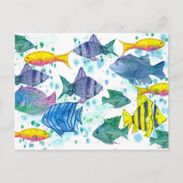 Tropischer Fisch Türkisblaue Meereslebewesen Postkarte (Vorderseite)