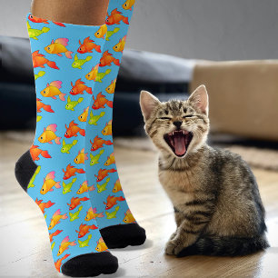Tropischer Fisch - Vintager Cartoon-Stil Socken