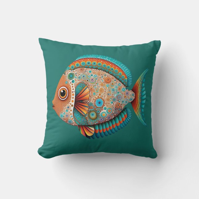 Tropischer Fischstil Kissen (Vorderseite)