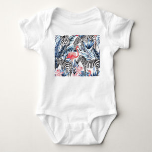 Tropischer Flair: Flamingo Zebra Paradise Baby Strampler