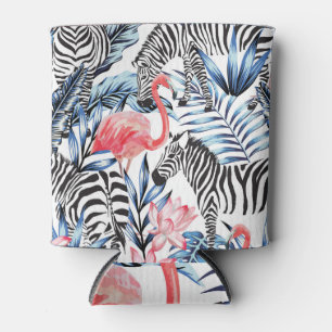 Tropischer Flair: Flamingo Zebra Paradise Dosenkühler