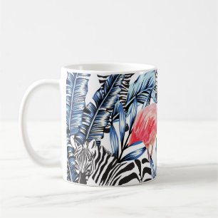 Tropischer Flair: Flamingo Zebra Paradise Kaffeetasse