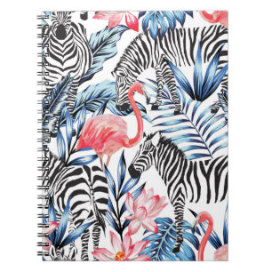 Tropischer Flair: Flamingo Zebra Paradise Notizblock