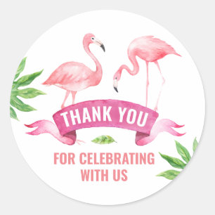 Tropischer Flamingo-Aufkleber Runder Aufkleber
