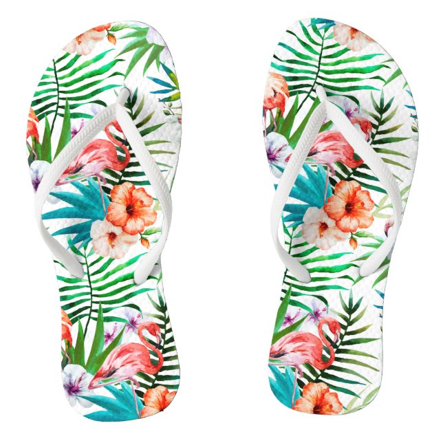 Tropischer Flamingo Flip Flops (Fußbett)