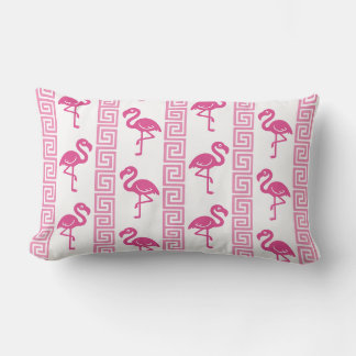 Tropischer Flamingo - Griechischer Schlüssel Hot P Lendenkissen