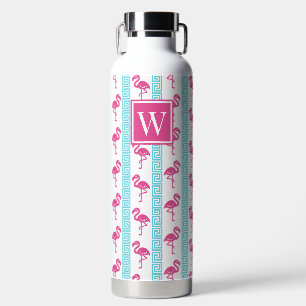 Tropischer Flamingo - Griechischer Schlüssel Hot P Trinkflasche