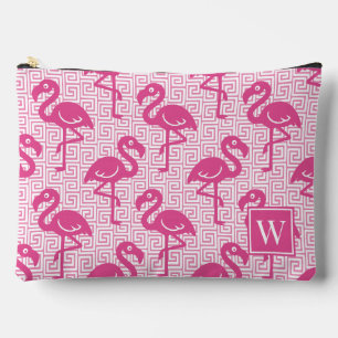 Tropischer Flamingo - Griechischer Schlüssel Hot P Zubehörtasche