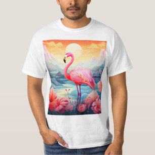 Tropischer Flamingo mit Blumen-76280 T-Shirt