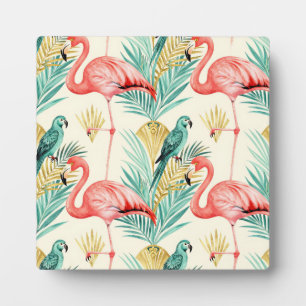 Tropischer Flamingo-Papageien-Dschungel Fotoplatte