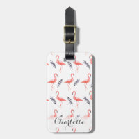 Tropischer Flamingo-personalisierter Gepäckumbau