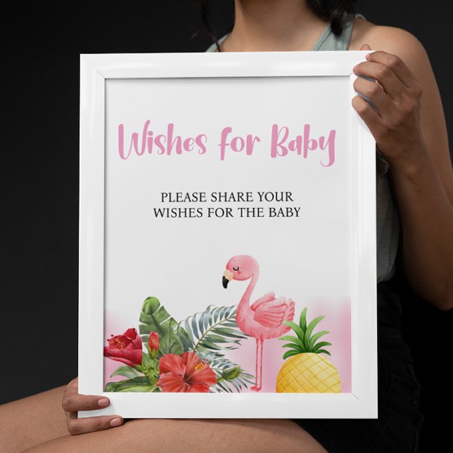 Tropischer Flamingo Pink wünscht sich ein Baby-Zei Poster (Von Creator hochgeladen)