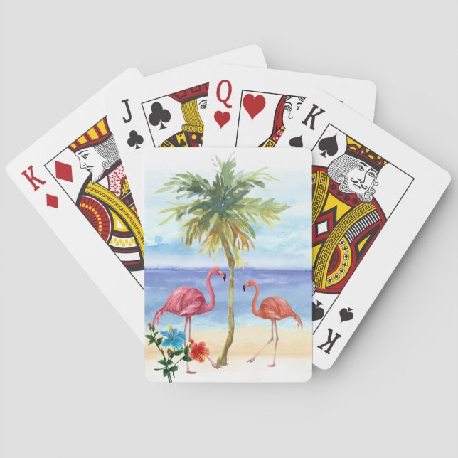 Tropischer Flamingo-Spielkarten Spielkarten (Rückseite)