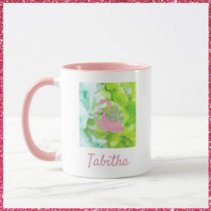 Tropischer Flamingo und Palmen Tasse