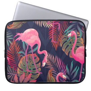Tropischer Flamingo: Vintages Palmmuster. Laptopschutzhülle