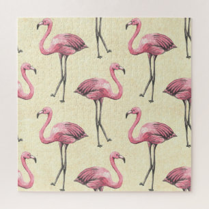 Tropischer Flamingo: Wasserfarben-Wallpaper-Vergnü