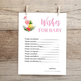 Tropischer Flamingo wünscht sich eine Babyduschkar