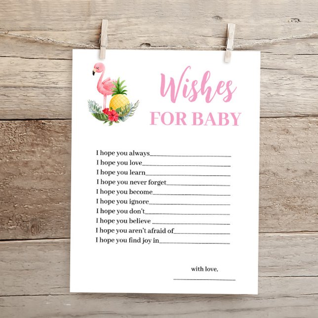 Tropischer Flamingo wünscht sich eine Babyduschkar (Von Creator hochgeladen)