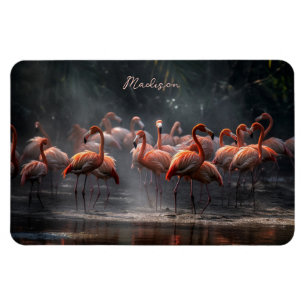 Tropischer Flamingos-individuelle Name Magnet