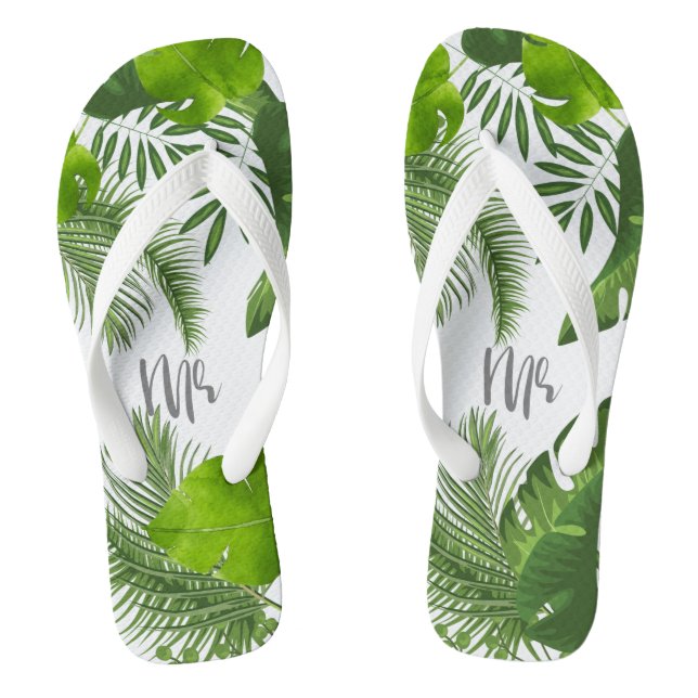 Tropischer Flor Herr Groom ID475 Flip Flops (Fußbett)
