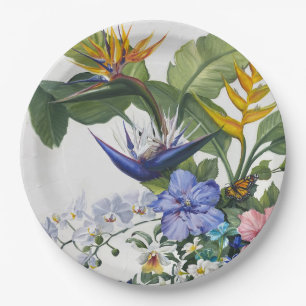 Tropischer floraler Cocktail Napkin Pappteller