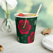 Tropischer floraler Hibiskus Snowflakes Weihnachte