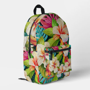 Tropischer floraler Ölmalstil Bedruckter Rucksack