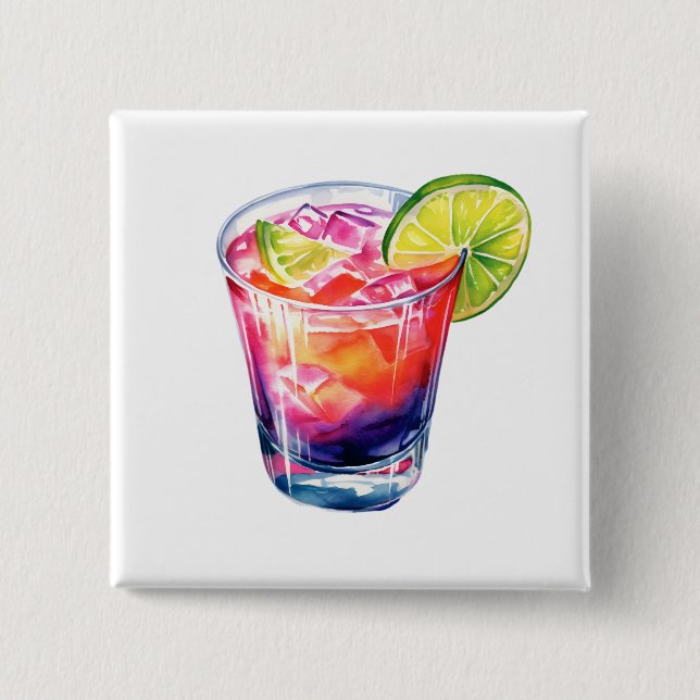 Tropischer Fruchtcocktail Button (Vorderseite)