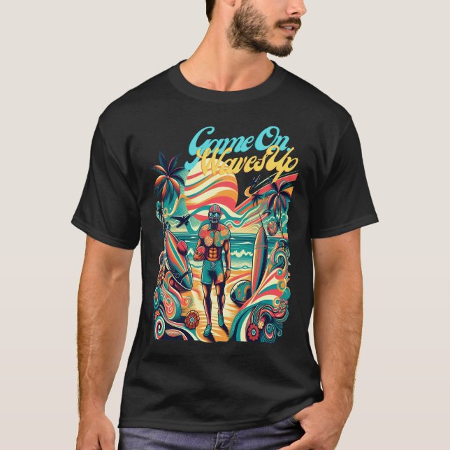 Tropischer Fußballspieler - Surf- und Sportaktivit T-Shirt (Vorderseite)