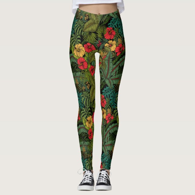 Tropischer Garten Leggings (Vorderseite)