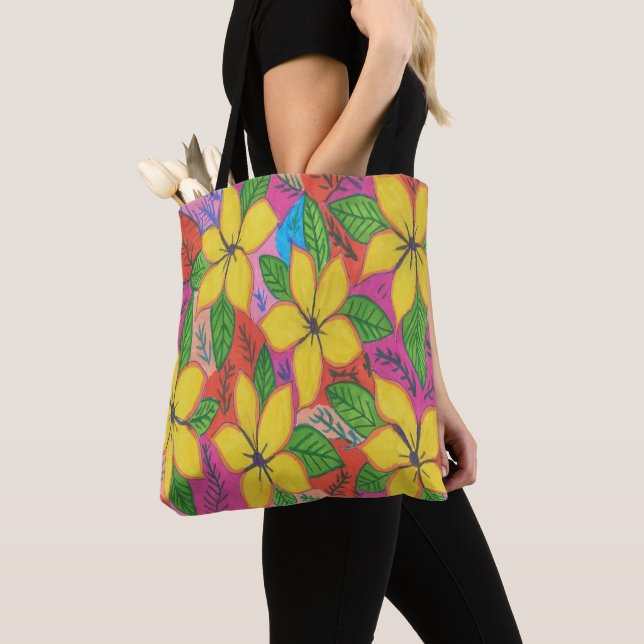 Tropischer Garten Plumeria Tasche (Von Nahem)