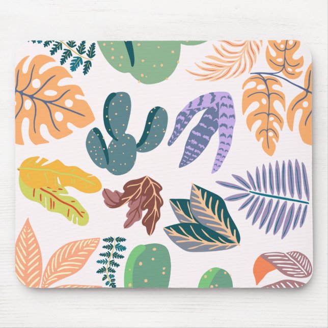 Tropischer Garten Rosa Hintergrund Farbiger Sommer Mousepad (Vorne)