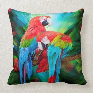 Tropischer Geist - Macaws-Kunst-Designer-Kissen Kissen