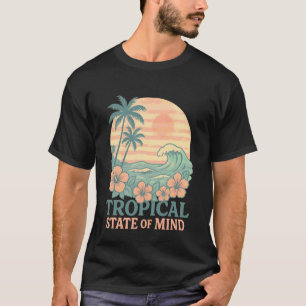 Tropischer Geisteszustand Hibiskusblüte Palme O T-Shirt